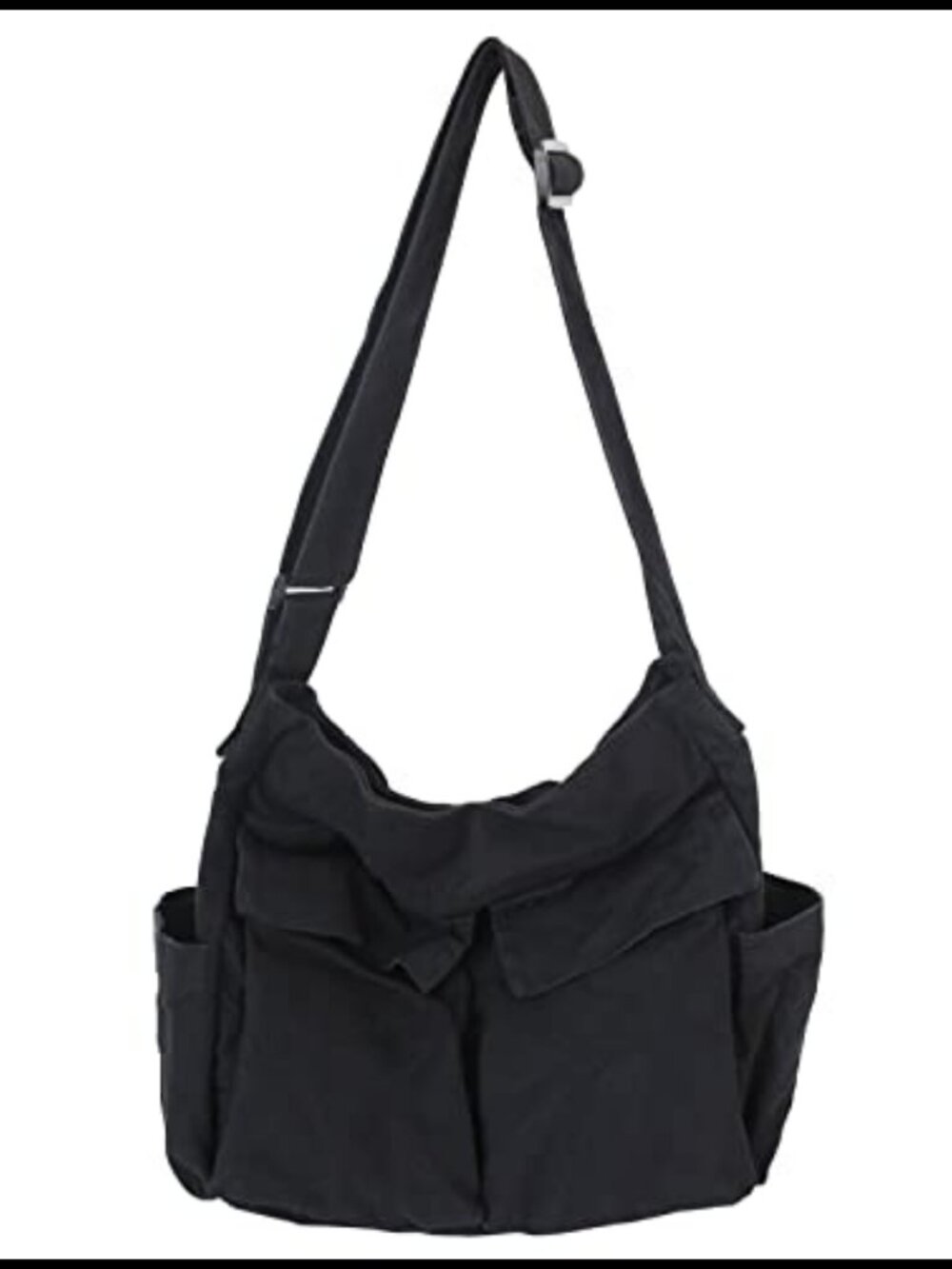 Canvas Hobo Crossbody Messenger Tote Bag Large Shoulder Bag with Pockets